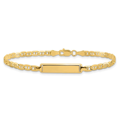 Massiv 14K Gelbgold Anker Glieder Id Armband
