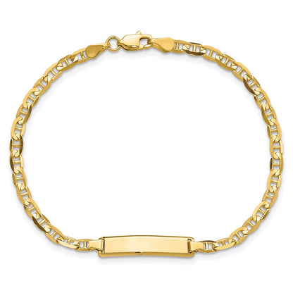 Massiv 14K Gelbgold Anker Glieder Id Armband