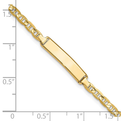 Massiv 14K Gelbgold Anker Glieder Id Armband