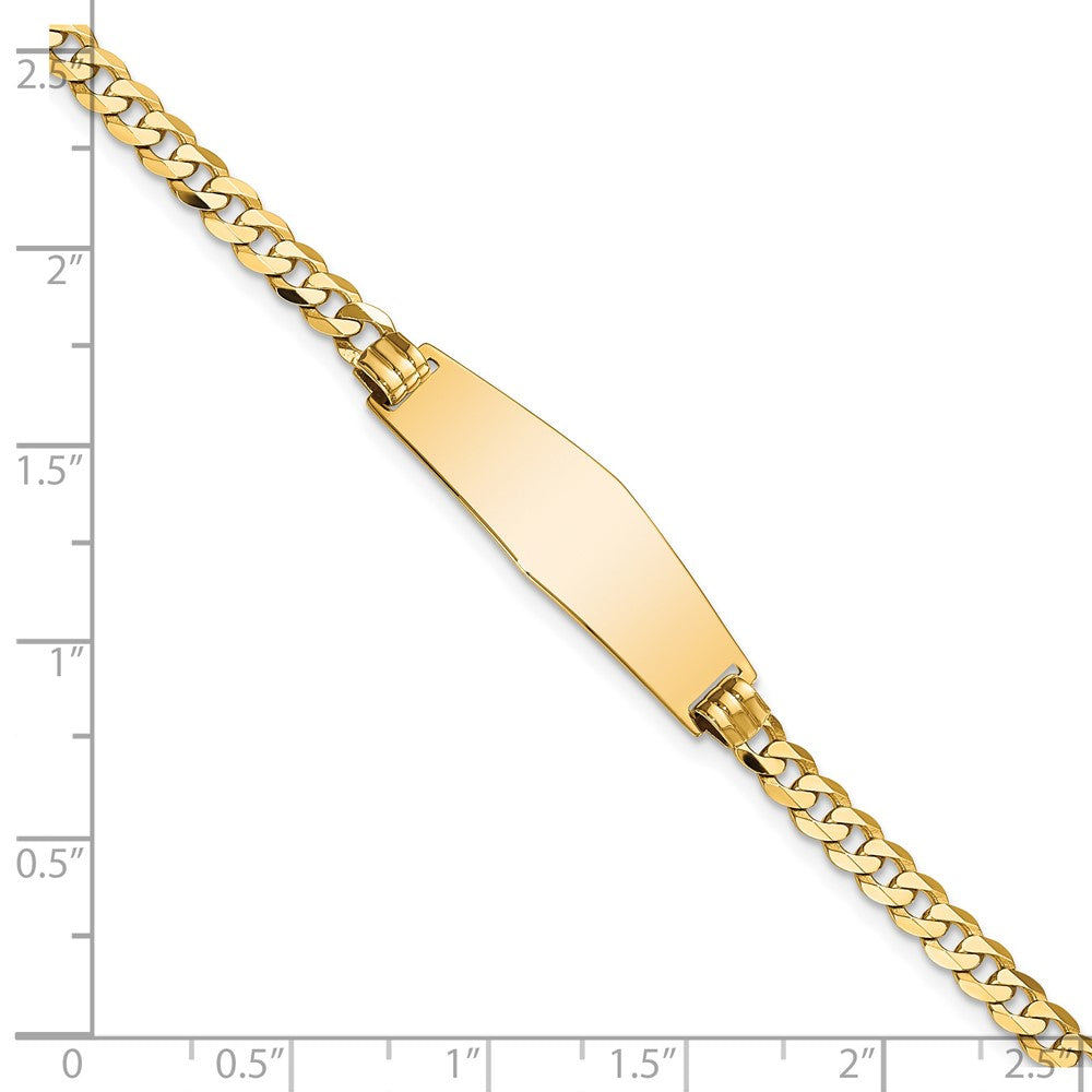 8 Zoll 14K Weich Diamant Form Flach Panzer Glieder Id Armband