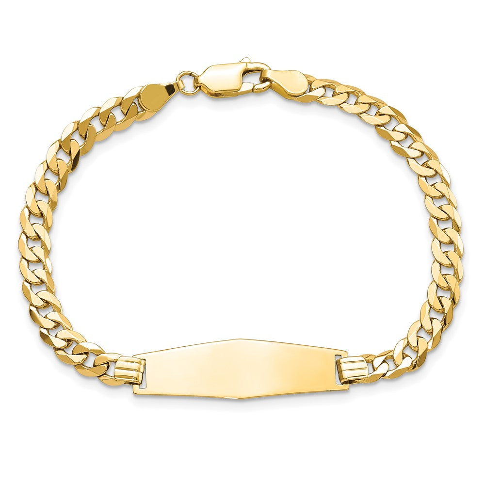 8 Zoll 14K Weich Diamant Form Flach Panzer Glieder Id Armband