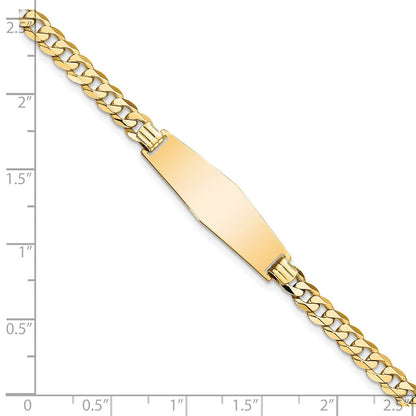 8 Zoll 14K Weich Diamant Form Flach Panzer Glieder Id Armband