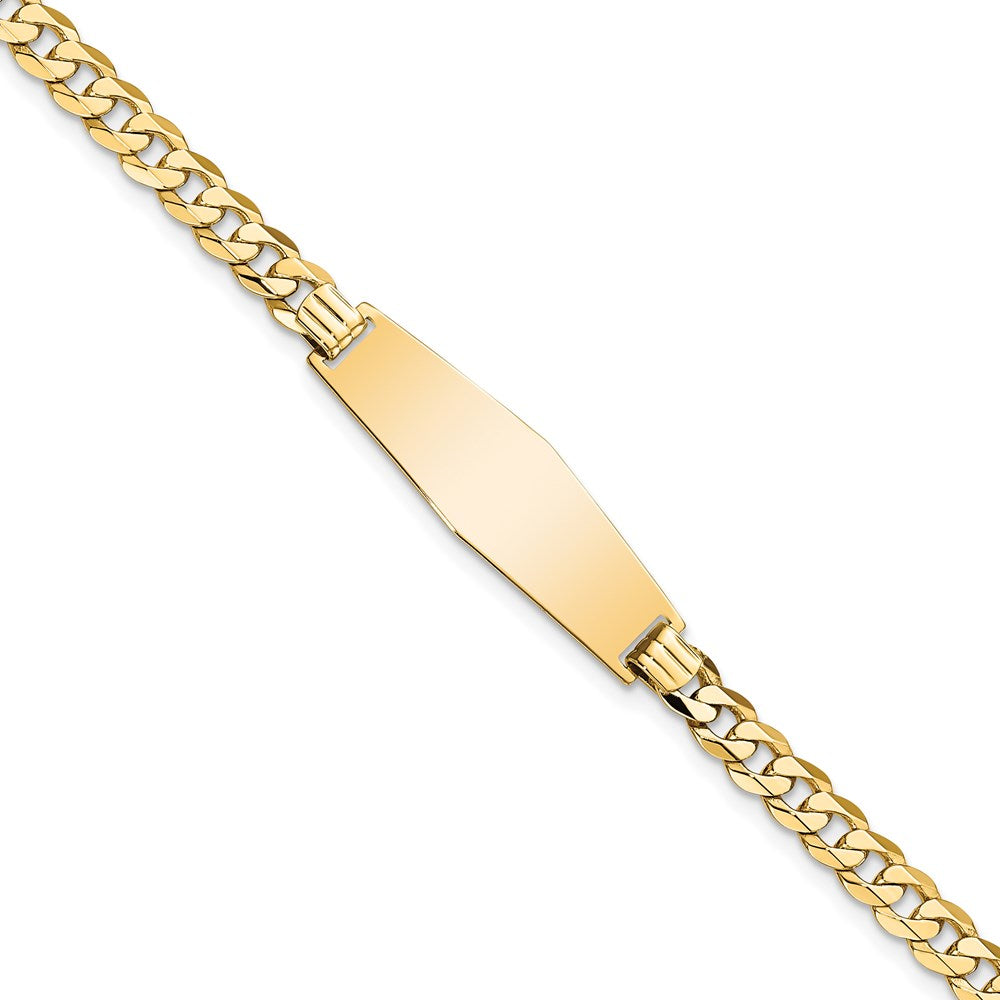 8 Zoll 14K Weich Diamant Form Flach Panzer Glieder Id Armband