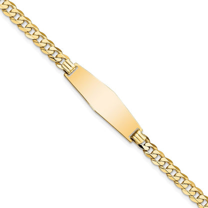8 Zoll 14K Weich Diamant Form Flach Panzer Glieder Id Armband
