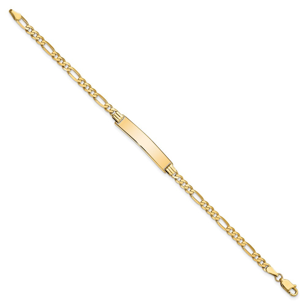 8 Zoll 14K Flach Figaro Glieder Id Armband