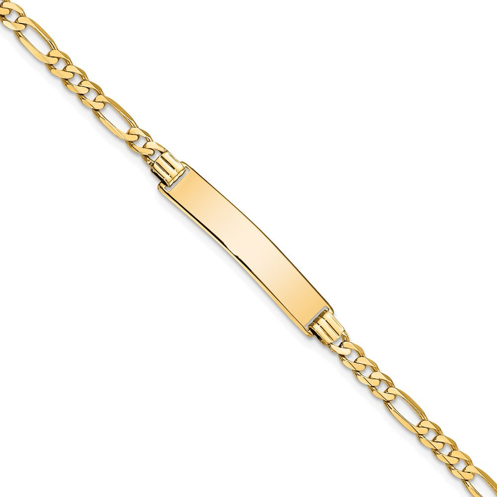 8 Zoll 14K Flach Figaro Glieder Id Armband
