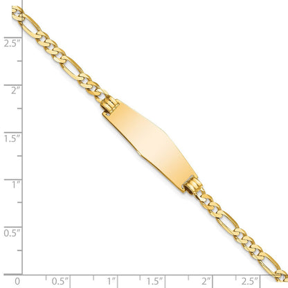 8 Zoll 14K Weich Diamant Form Flach Figaro Glieder Id Armband