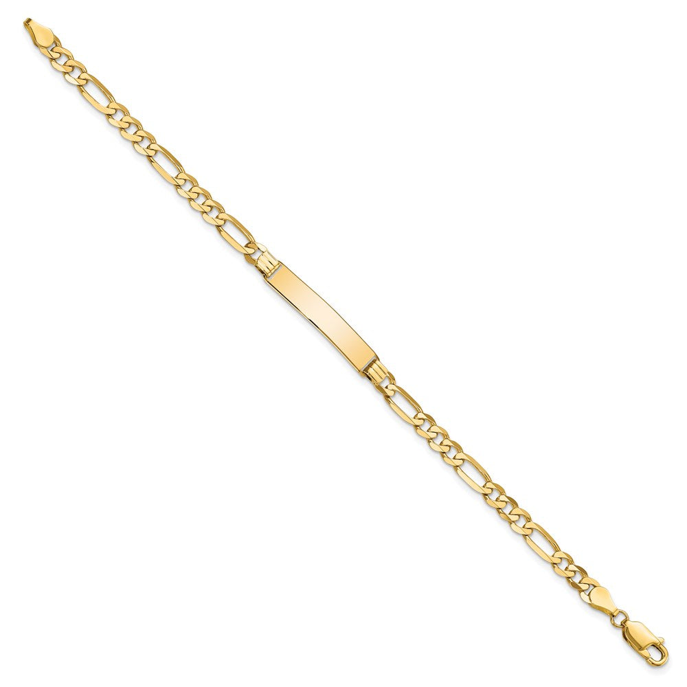 8 Zoll 14K Flach Figaro Glieder Id Armband