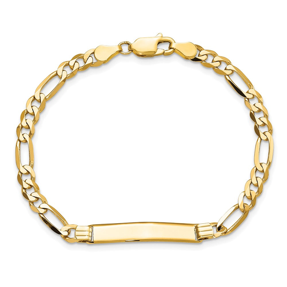 8 Zoll 14K Flach Figaro Glieder Id Armband
