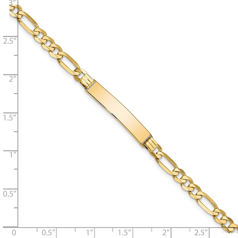 8 Zoll 14K Flach Figaro Glieder Id Armband