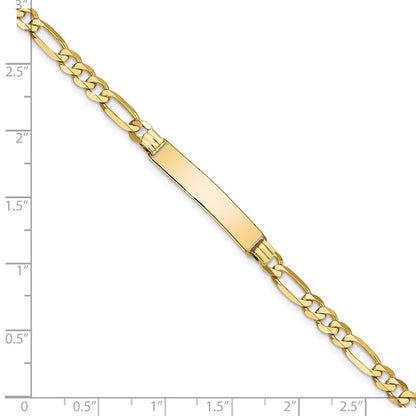 8 Zoll 14K Flach Figaro Glieder Id Armband