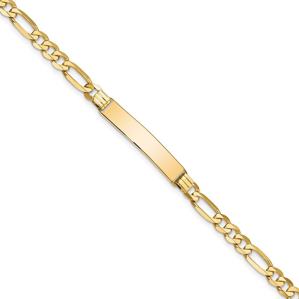 8 Zoll 14K Flach Figaro Glieder Id Armband