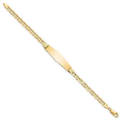 8 Zoll 14K Anker Glieder Weich Diamant Form Id Armband