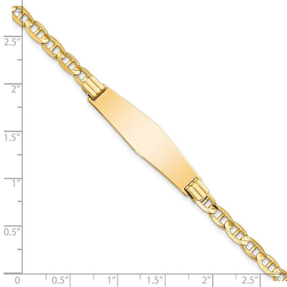 8 Zoll 14K Anker Glieder Weich Diamant Form Id Armband