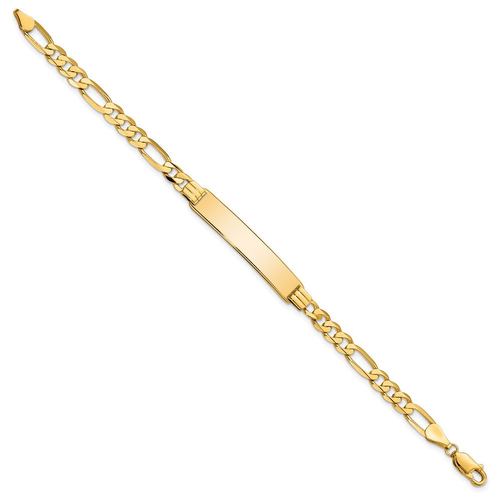 8 Zoll 14K Flach Figaro Glieder Id Armband
