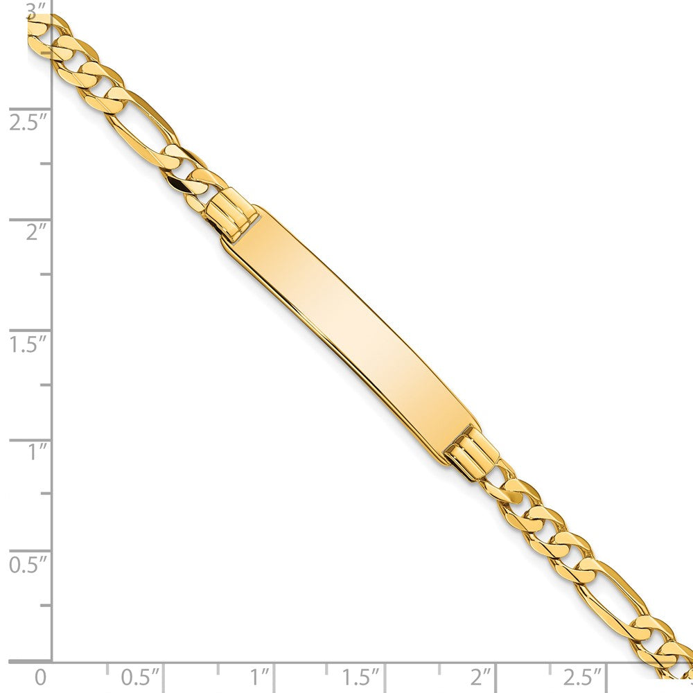 8 Zoll 14K Flach Figaro Glieder Id Armband