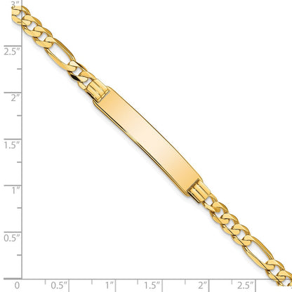 8 Zoll 14K Flach Figaro Glieder Id Armband