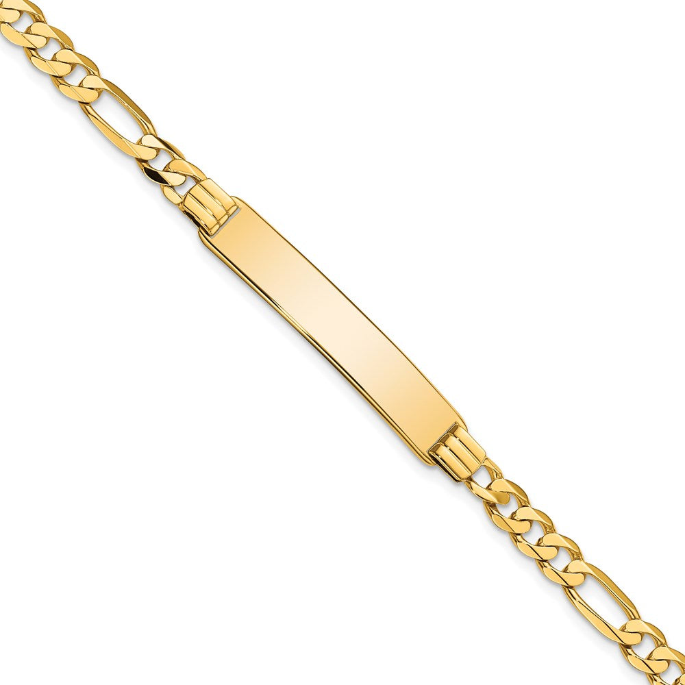 8 Zoll 14K Flach Figaro Glieder Id Armband