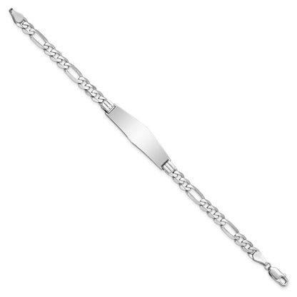 8 Zoll 14K Wg Figaro Glieder Weich Diamant Form Id Armband
