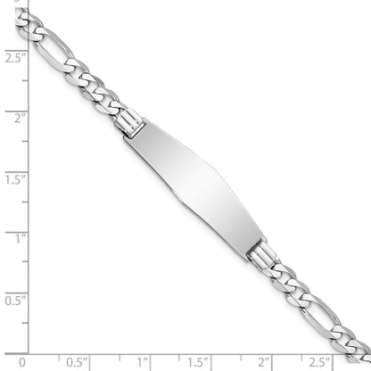 8 Zoll 14K Wg Figaro Glieder Weich Diamant Form Id Armband