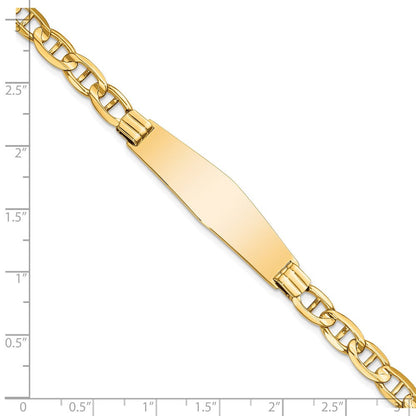 8 Zoll 14K Anker Glieder Weich Diamant Form Id Armband