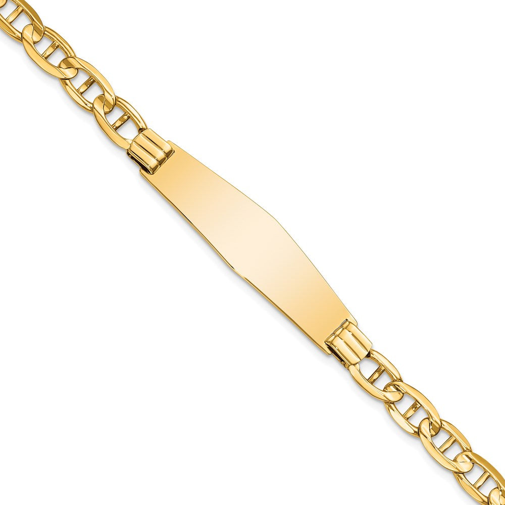 8 Zoll 14K Anker Glieder Weich Diamant Form Id Armband