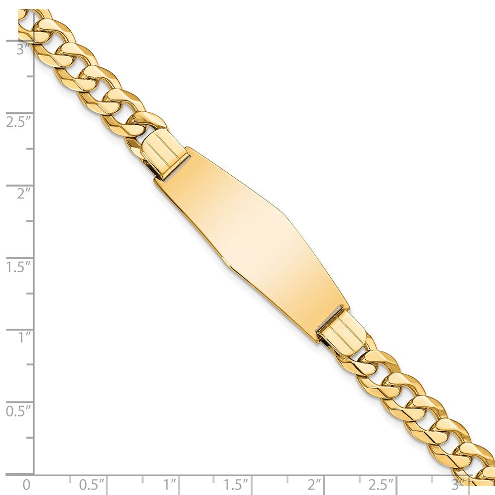 8 Zoll 14K Flach Panzer Glieder Weich Diamant Form Id Armband