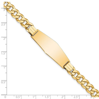 8 Zoll 14K Flach Panzer Glieder Weich Diamant Form Id Armband
