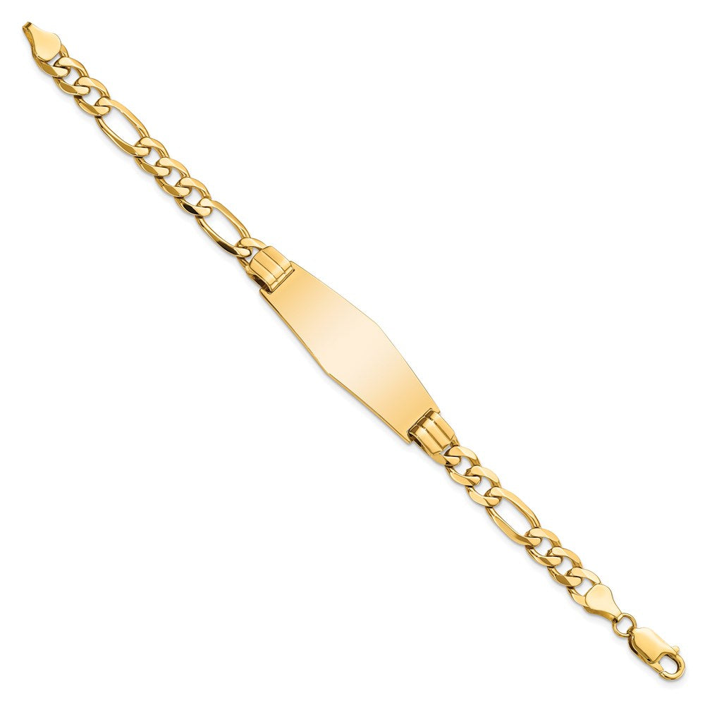 14K Flach Figaro Glieder Weich Diamant Form Id Armband