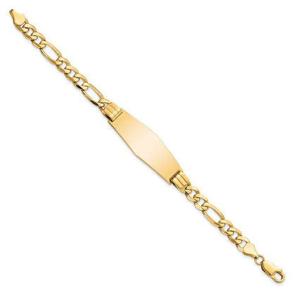 14K Flach Figaro Glieder Weich Diamant Form Id Armband