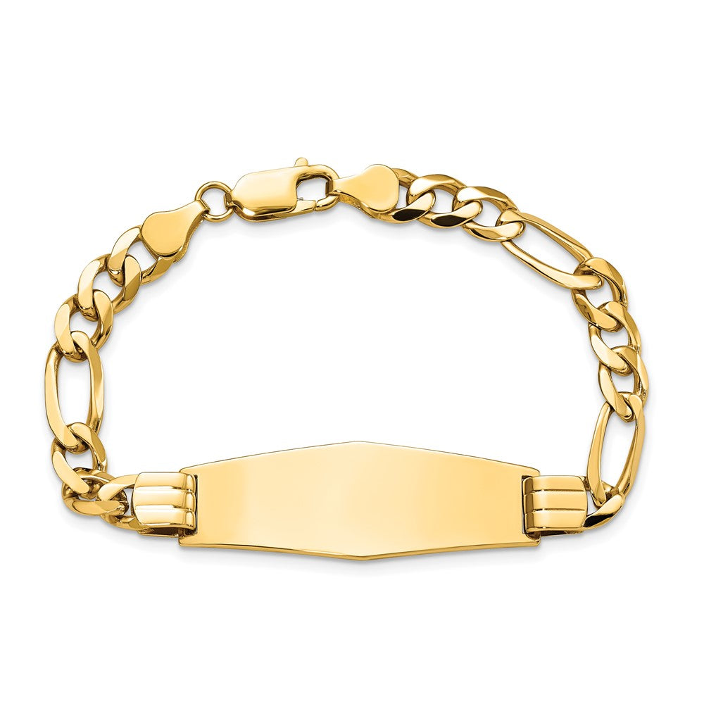14K Flach Figaro Glieder Weich Diamant Form Id Armband