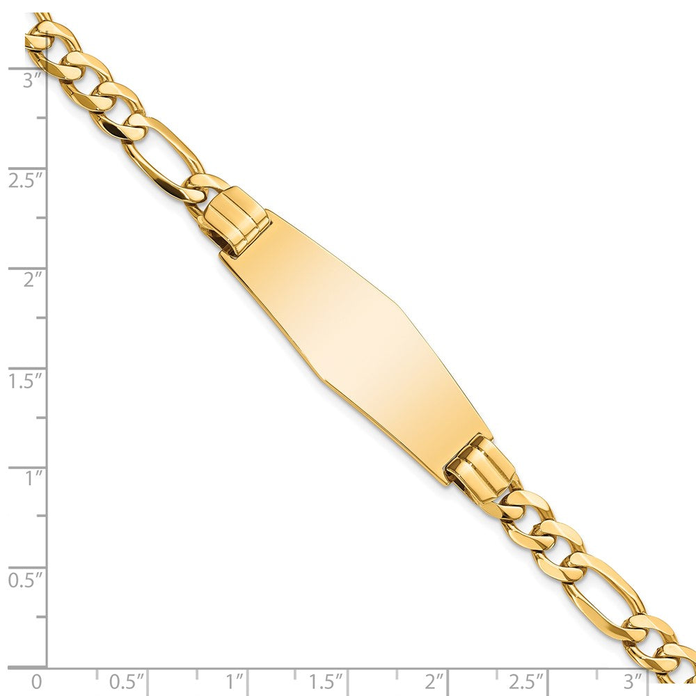 14K Flach Figaro Glieder Weich Diamant Form Id Armband