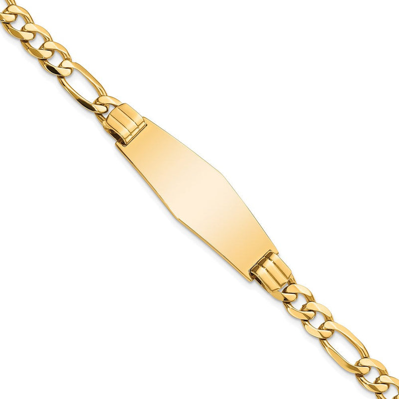 14K Flach Figaro Glieder Weich Diamant Form Id Armband