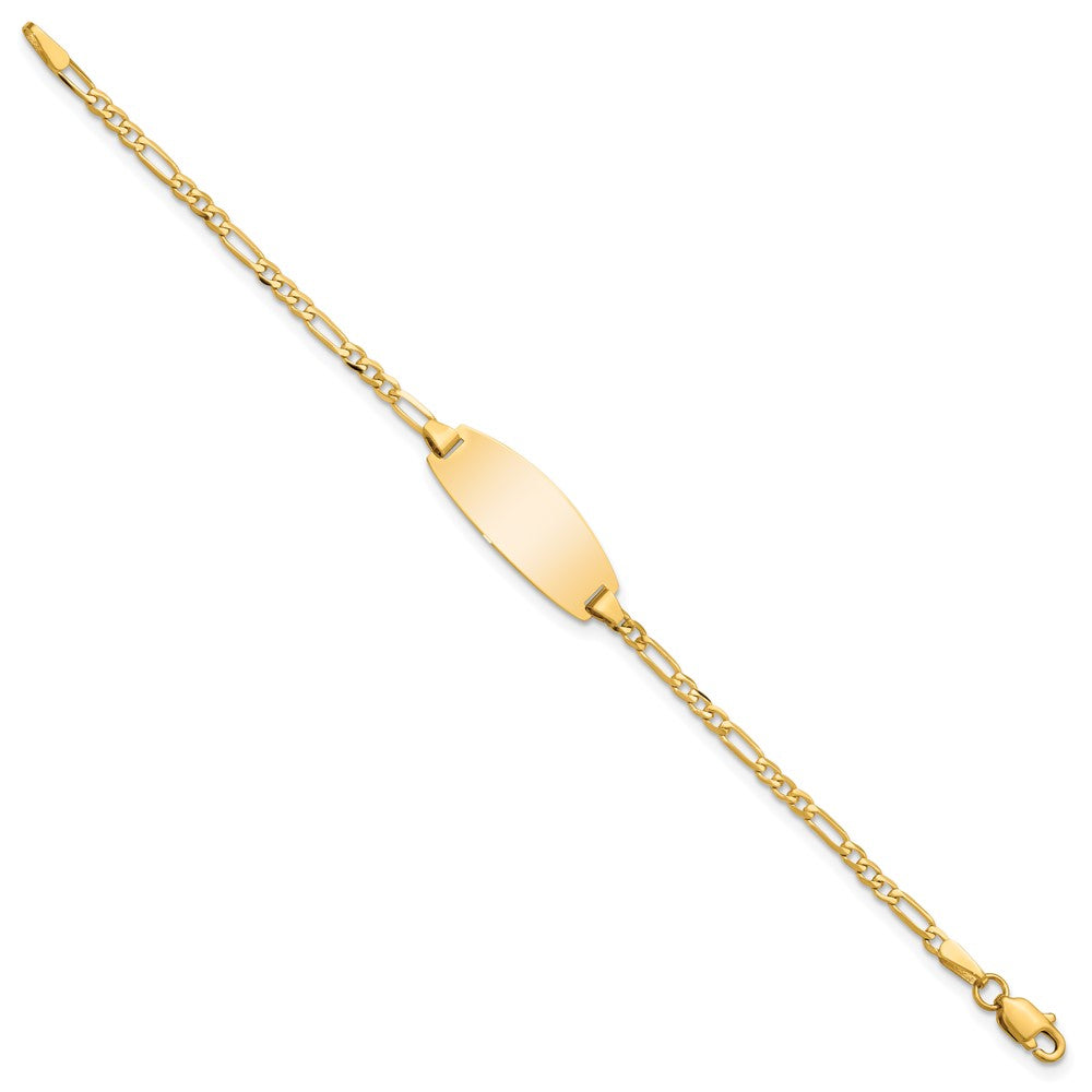 14K Oval Figaro Id Armband