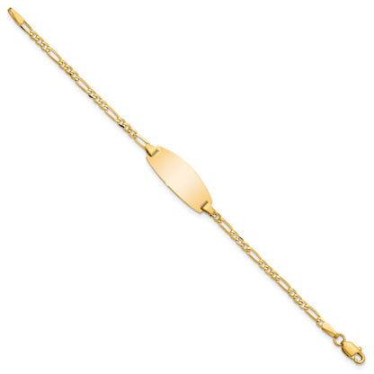 14K Oval Figaro Id Armband