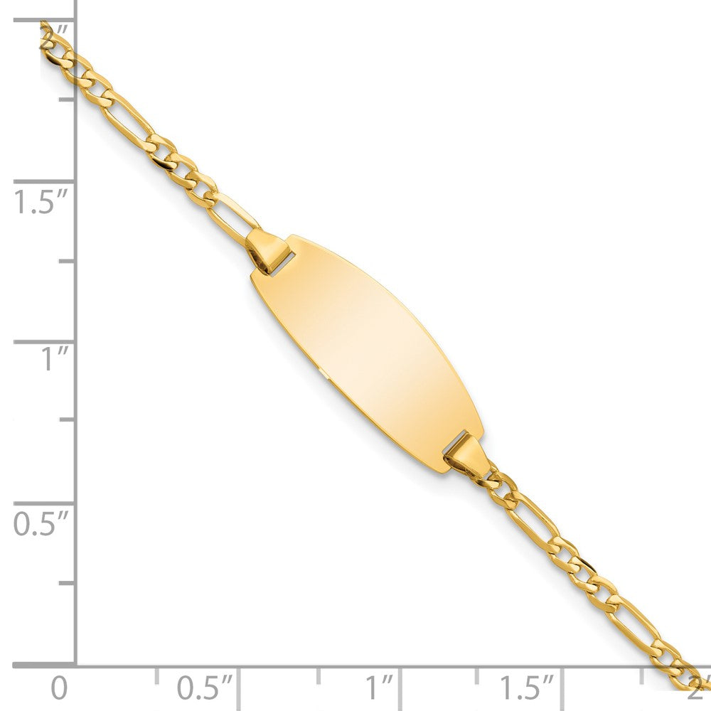14K Oval Figaro Id Armband