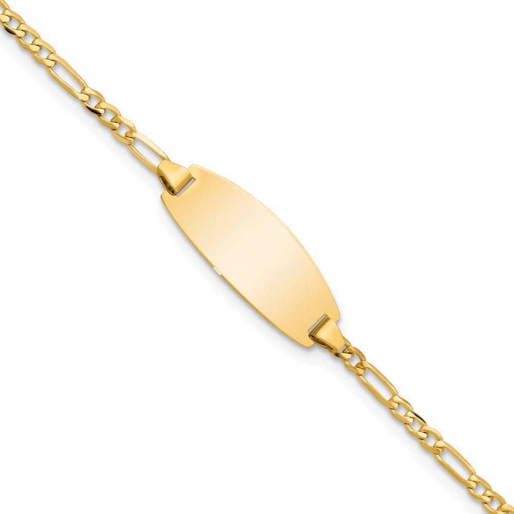 14K Oval Figaro Id Armband