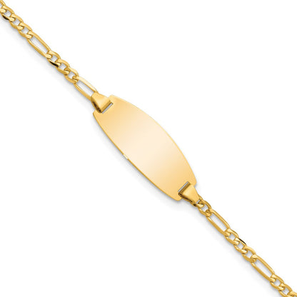 14K Oval Figaro Id Armband