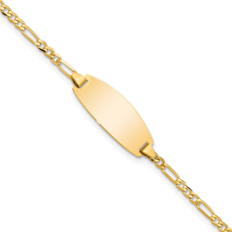 14K Oval Figaro Id Armband