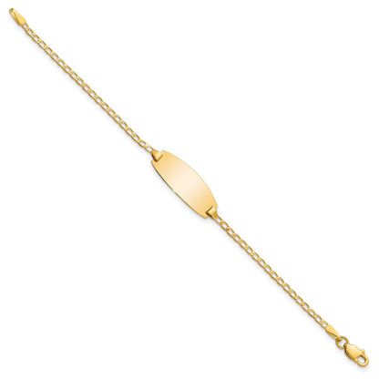 14K Oval Panzer Id Armband