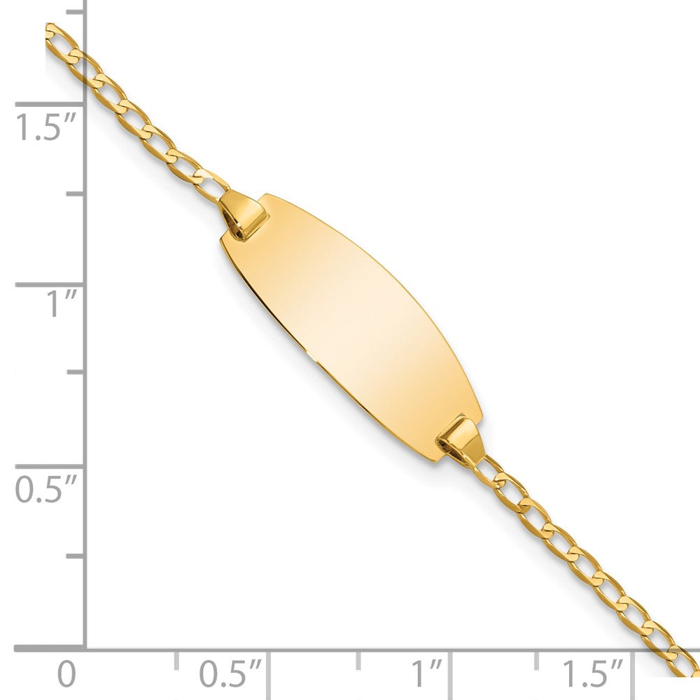 Massiv 14K Gelbgold Oval Panzer Id Armband