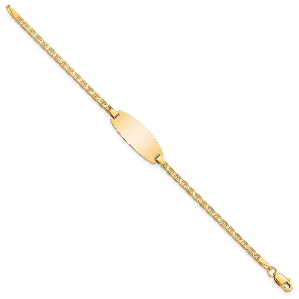 Massiv 14K Gelbgold Oval Anker Id Armband