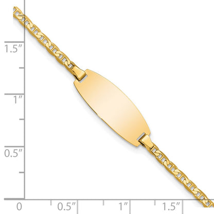 14K Oval Anker Id Armband