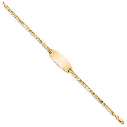 Massiv 14K Gelbgold Oval Anker Id Armband