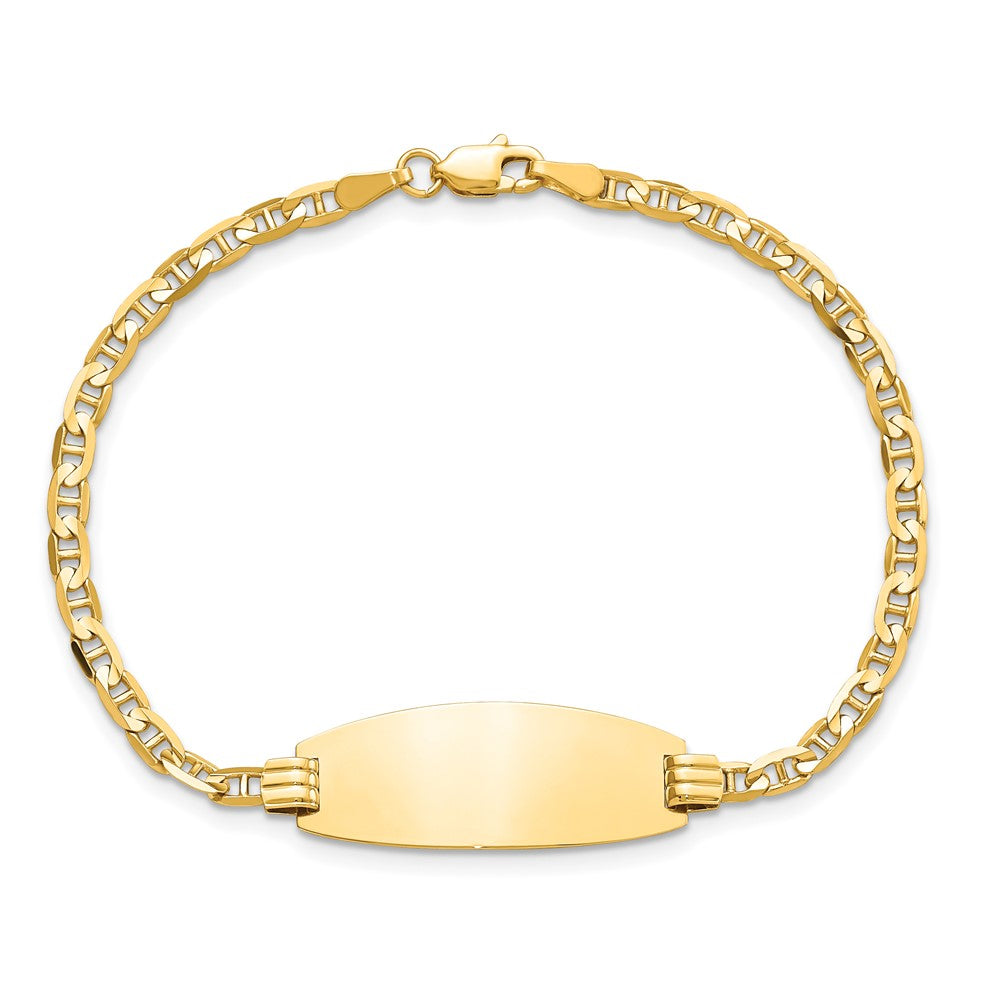 Massiv 14K Gelbgold Oval Anker Id Armband