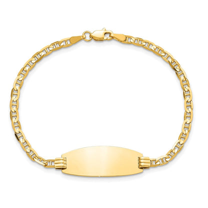 Massiv 14K Gelbgold Oval Anker Id Armband
