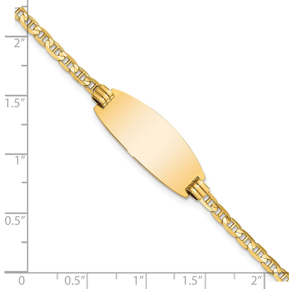 Massiv 14K Gelbgold Oval Anker Id Armband