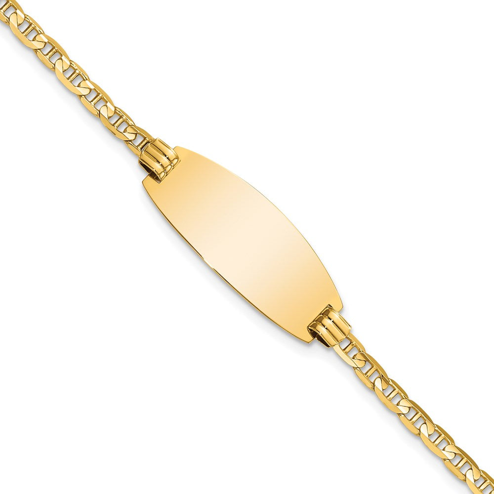 Massiv 14K Gelbgold Oval Anker Id Armband