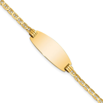 Massiv 14K Gelbgold Oval Anker Id Armband
