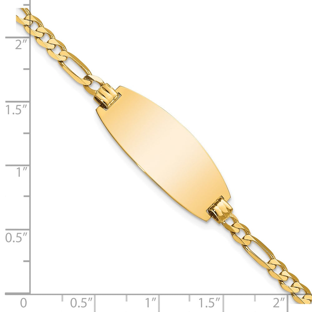 Massiv 14K Gelbgold Oval Figaro Id Armband
